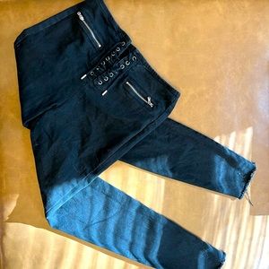 Black jeans. Size 6. Lace up